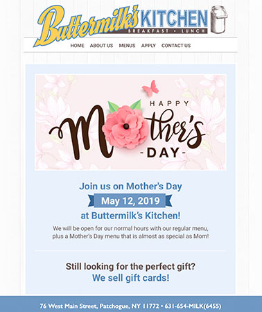 Buttermilks Kitchen: Mothers Day Email