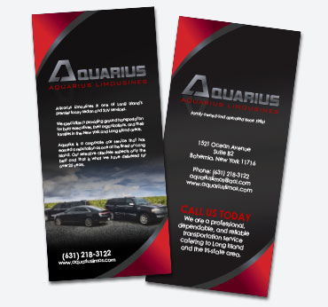 Aquarius Limousines: Rack Card