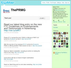 PRMG's Twitter Profile
