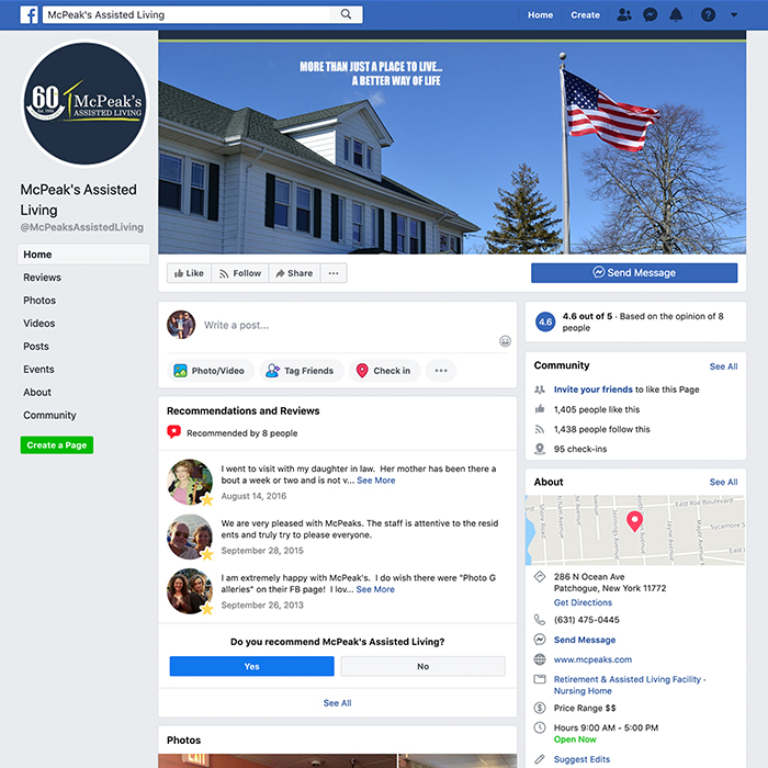 McPeak's Assisted Living Facebook Page