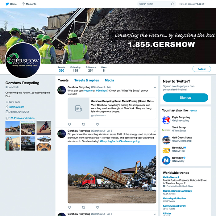 Gershow Recycling Twitter Page