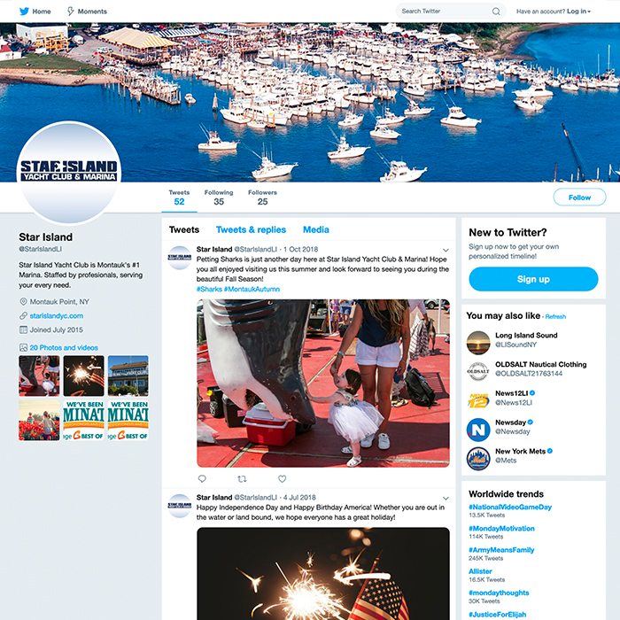 Star Island Yacht Club & Marina Twitter Page