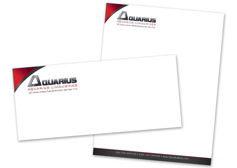 Aquarius Limousines: Stationery: Letterhead, Envelope