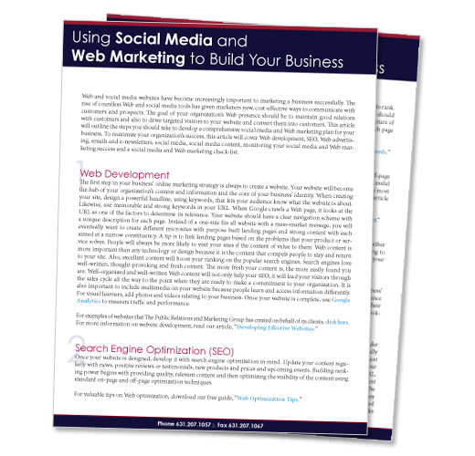 Free Download: Using Social Media and Web Marketing to Build Your Business
