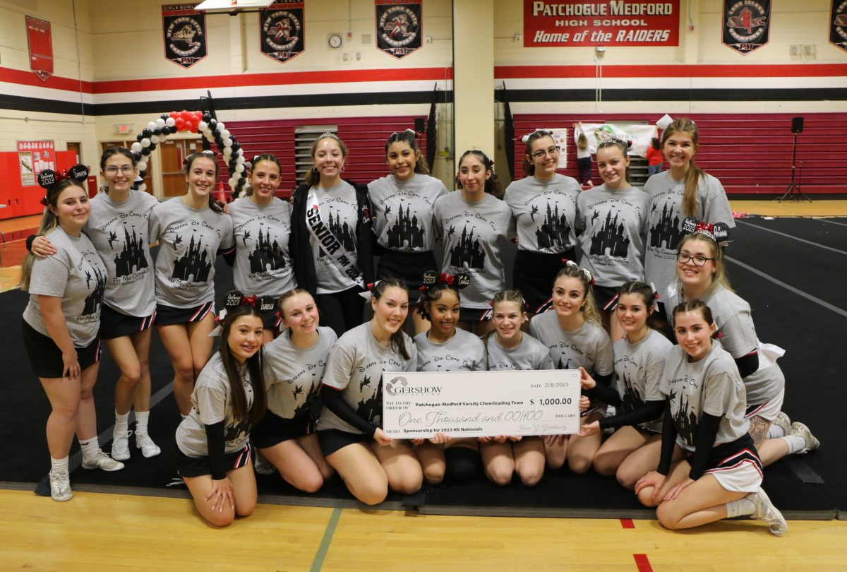 Gershow Recycling Donates $1,000 to Patchogue-Medford High School Cheerleading Team for Their Trip to the National Championship