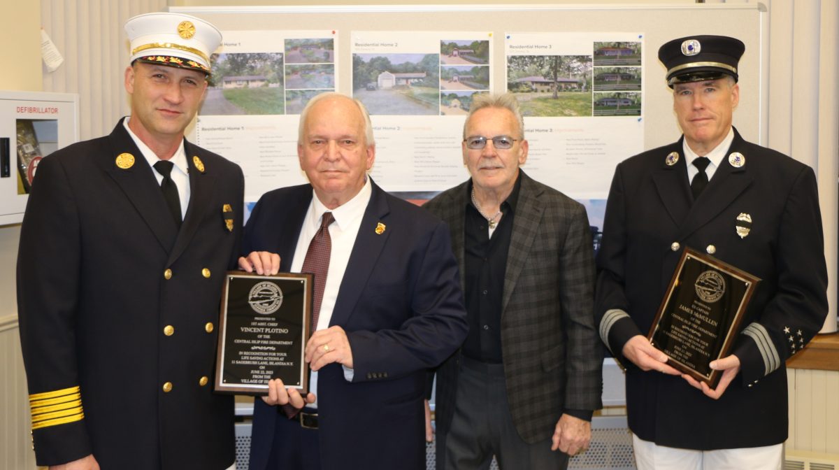 Mayor Dorman Honors Two Central Islip Firefighters for Their Heroism